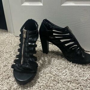 Black Strappy Heeled Sandals